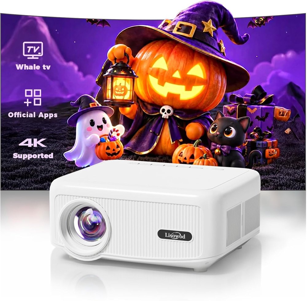 Lisowod Outdoor Movie Projector (4K, WiFi + Bluetooth)